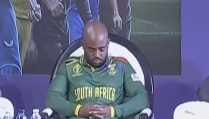 South African captain Temba Bavuma during ICC Captains Day on October 4, 2023. — X/@TheBarmyArmy