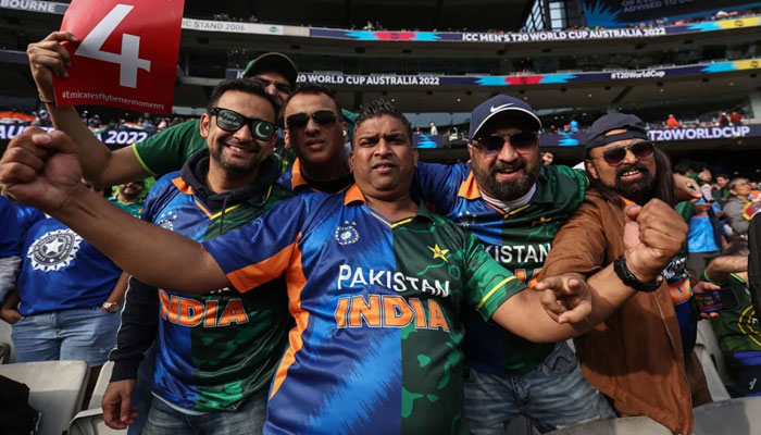 India-Pakistan fans pose for a picture during a match. — AFP/File