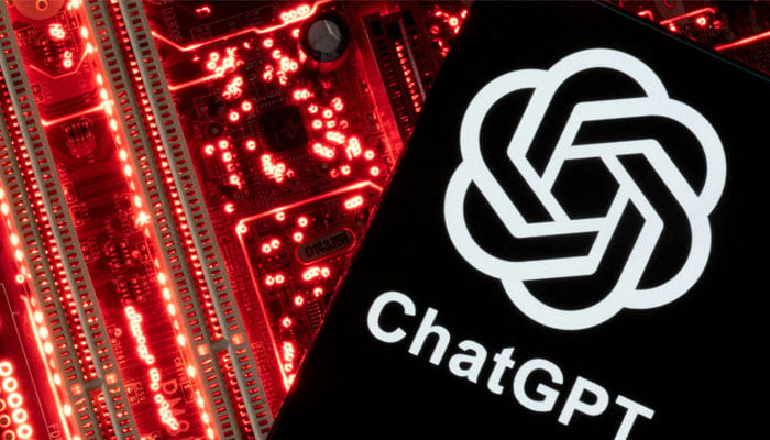 This representational picture shows the Chat-GPT logo displayed on a mopbile screen against a motherboard. — Reuters/File