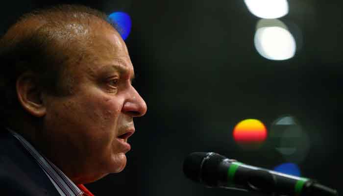 Former prime minister Nawaz Sharif speaks during a news conference at a hotel in London, Britain July 11, 2018. —Reuters