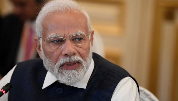 Indias Prime Minister Narendra Modi speaks during a meeting at The Ministry of Foreign Affairs in Paris France July 14, 2023. — Reuters