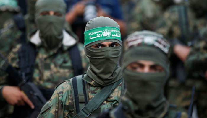 Hamas fighters take part in an anti-Israel rally in Gaza City May 22, 2021. — Reuters