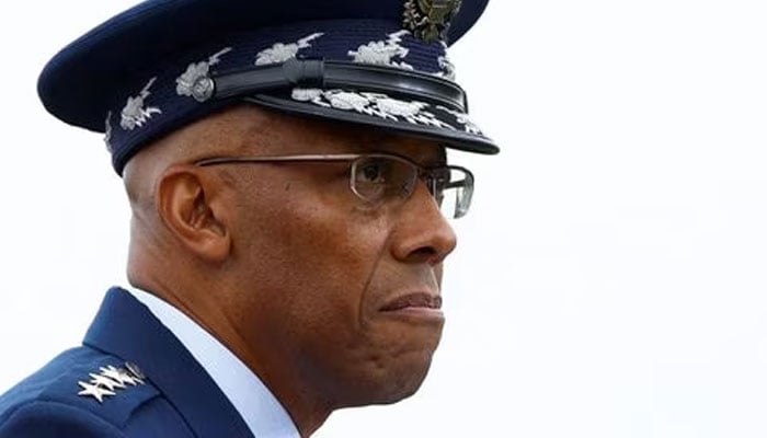 21st Chairman of the Joint Chiefs of Staff General Charles Q. Brown, Jr. attends the Armed Forces Farewell Tribute in honor of General Milley and an Armed Forces Hail in honor of General Brown, at Summerall Field at Joint Base Myer-Henderson Hall, Arlington, Virginia, US, September 29, 2023.—Reuters