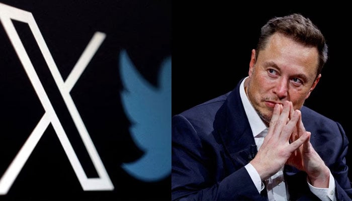 The new logo of Twitter is seen in this illustration taken, July 24, 2023 (L) and Elon Musk, Chief Executive Officer of SpaceX and Tesla and owner of Twitter, gestures as he attends the Viva Technology conference dedicated to innovation and startups at the Porte de Versailles exhibition centre in Paris, France, June 16, 2023(R).—Reuters