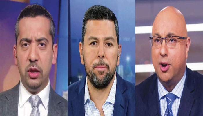 From left to right: Mehdi Hasan, Ayman Mohieddine and Ali Velshi. — MSNBC