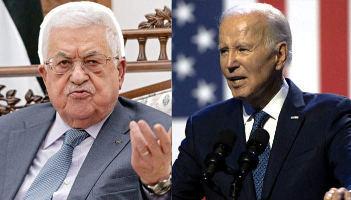 Palestinian President Mahmoud Abbas(L) and US President Joe Biden.— AFP/file