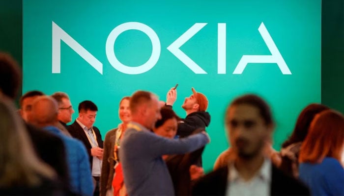 The New Nokia logo is displayed before GSMAs 2023 ahead of the Mobile World Congress (MWC) in Barcelona, Spain February 26, 2023. —Reuters