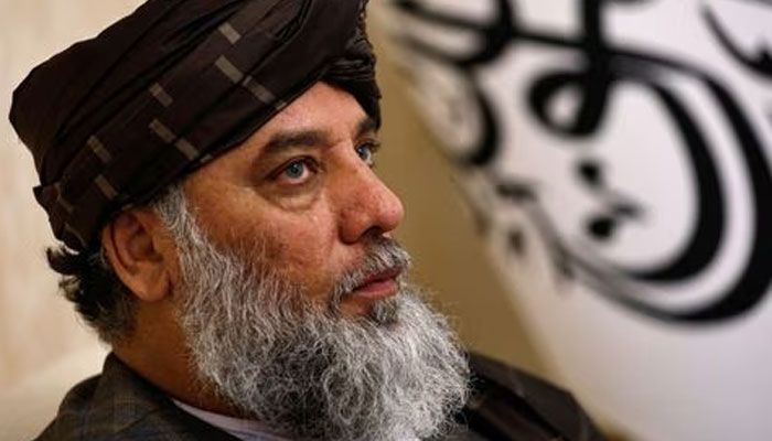 Taliban-led Afghan governments Acting Commerce Minister Haji Nooruddin Azizi speaks during an interview with Reuters, at the Embassy of Afghanistan in Beijing, China October 19, 2023.—Reuters