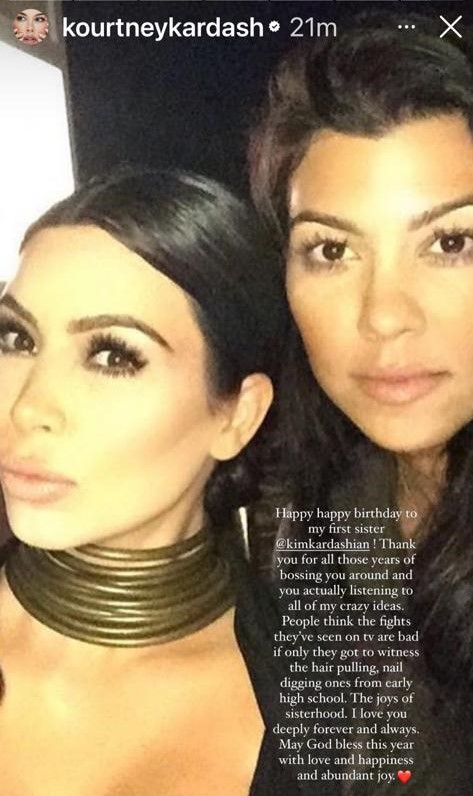 Kourtney Kardashian ends Kim Kardashian feud — calls fights ‘joys of sisterhood’