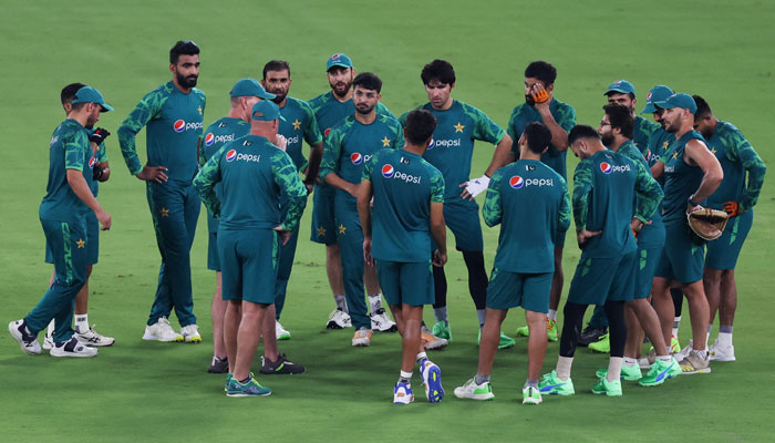 Pakistan players during a practice session at the Narendra Modi Stadium, Ahmedabad in India on October 12. —  Reuters/File