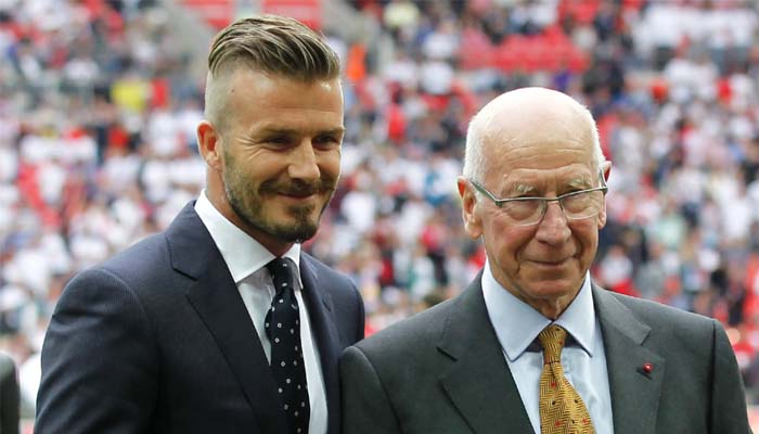 File Footage David Beckham Pays Heartfelt Tribute to Legendary Footballer Bobby Charlton