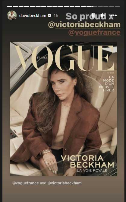 Victoria Beckham leaves David Beckham swooning over her Vogue France photos