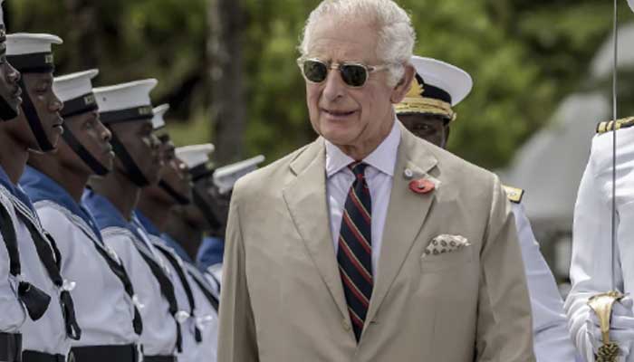 King Charles, who is Captain General of the Royal Marines, meets British forces in Kenya