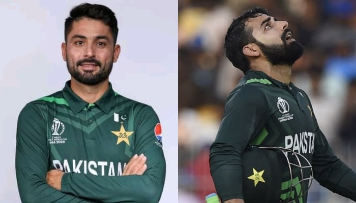 Pakistan leg-spinner Abrar Ahmed (left) and vice-captain Shadab Khan. — ICC/Reuters/File