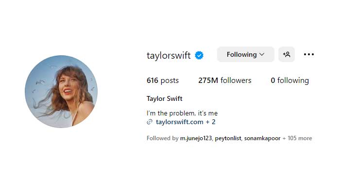 Taylor Swift reveals she has a fake Instagram account?