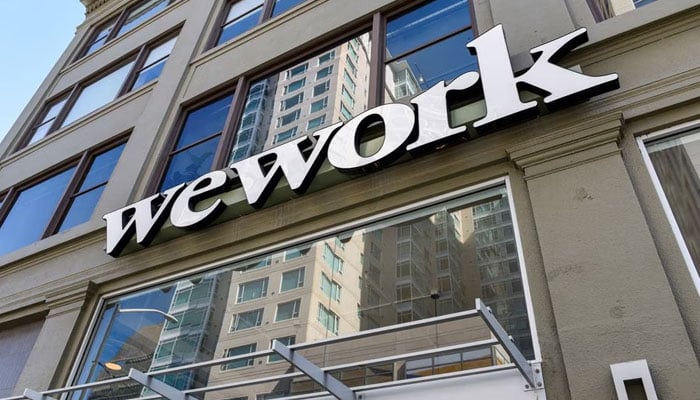 A WeWork logo is seen outside its offices in San Francisco, California, US September 30, 2019. — Reuters