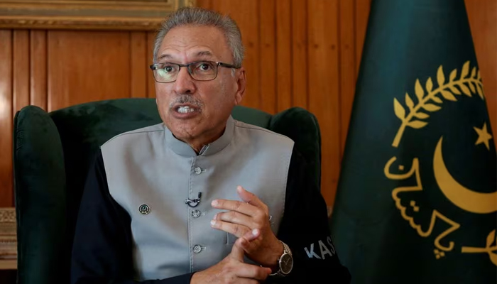 Pakistani President Arif Alvi speaks with Reuters in an interview in Islamabad on October 27, 2021. — Reuters