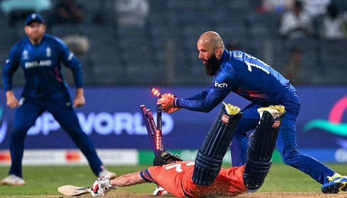 England and Netherlands faced each other in the 40th match of the ICC World Cup 2023 at the Maharashtra Cricket Association Stadium, Pune on November 8, 2023. — ICC