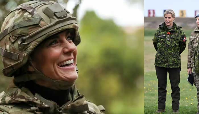 Kate Middleton gives Sophie a run for her money as she dons military fatigues