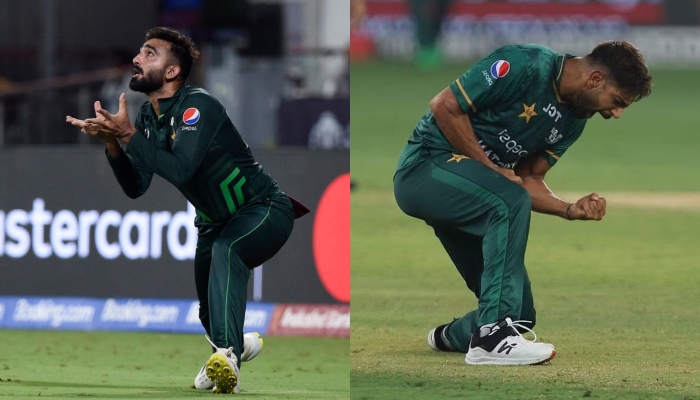 This combination of images shows Pakistans leg-spinner Usama Mir (left) and right-arm fast-bowler Haris Rauf. — Reuters/Files