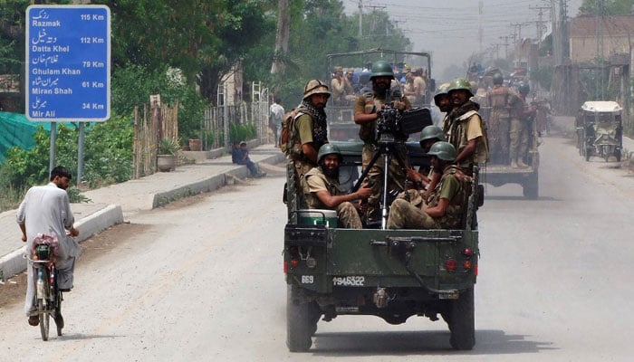 Security forces convoy travelling in this undated picture. — Reuters/File