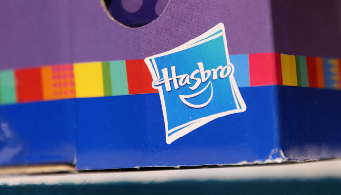 The Hasbro, Inc. logo is seen on a toy for sale in a store in Manhattan, New York, US, November 16, 2021. Reuters