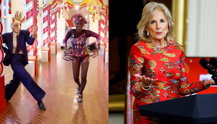 A screenrab from the video (L) and FLOTUS Jill Biden (R).—Reuters/X