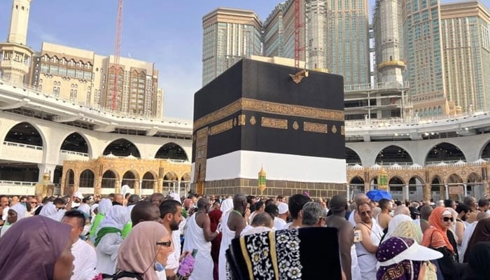 Pilgrims gather around the Kaaba at the Grand Mosque in the holy city of Makkah on June 24, 2023, as they arrive for the annual Haj pilgrimage. — AFP