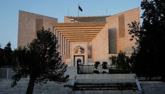 A view of the Supreme Court of Pakistan building during sunset hours in Islamabad, Pakistan October 3, 2023. — Reuters