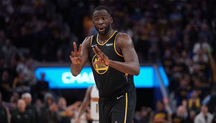 Golden State Warriors forward Draymond Green talks with teammates during a game against the Denver Nuggets in the 2022 NBA playoffs at Chase Center in San Francisco, California, US on April 27, 2022. — Reuters