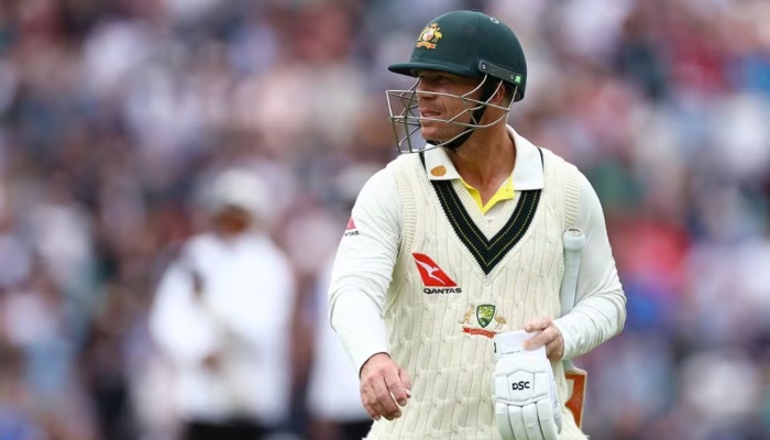 Australias David Warner walks after losing his wicket, caught by Englands Jonny Bairstow off the bowling of Chris Woakes, during the Fifth Ashes Test in The Oval, London, on July 31, 2023. —Reuters