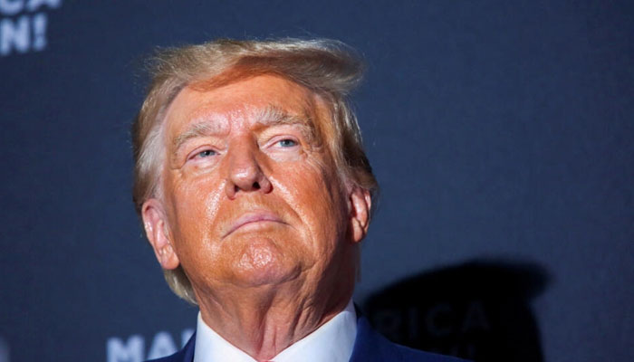 Former US President and Republican presidential candidate Donald Trump speaks during a campaign rally in Windham, New Hampshire, US, on August 8, 2023. — Reuters