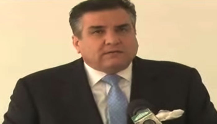 Pakistan Muslim League-Nawaz (PML-N) leader Daniyal Aziz speaks in this still taken from a video. — YouTube/Geo News Live