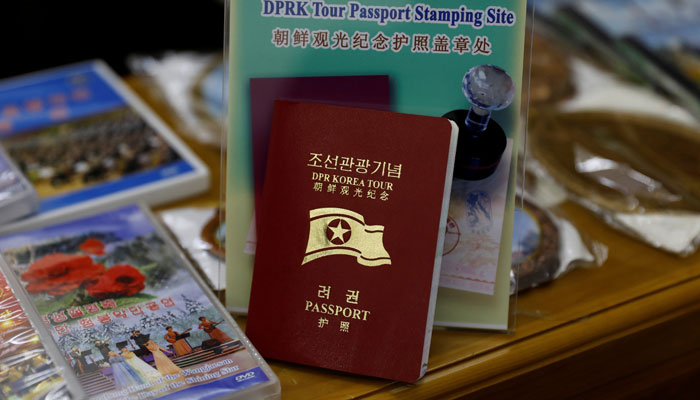 A North Korean tour passport is seen at a souvenir shop at Juche Tower in Pyongyang, North Korea, September 11, 2018.—Reuters