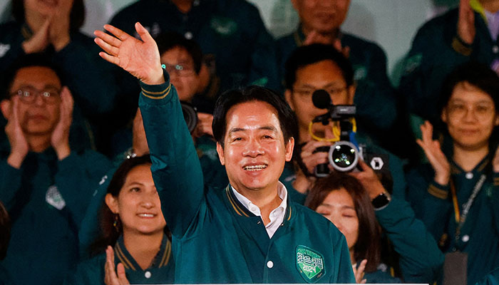 Taiwan President-elect Lai Ching-te, of Democratic Progressive Partys (DPP) gestures as he attends a rally following the victory in the presidential elections, in Taipei, Taiwan January 13, 2024. — Reuters