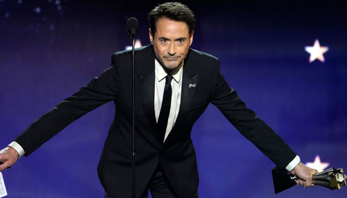 Robert Downey Jr. reacts to 2024 Critics Choice Awards win