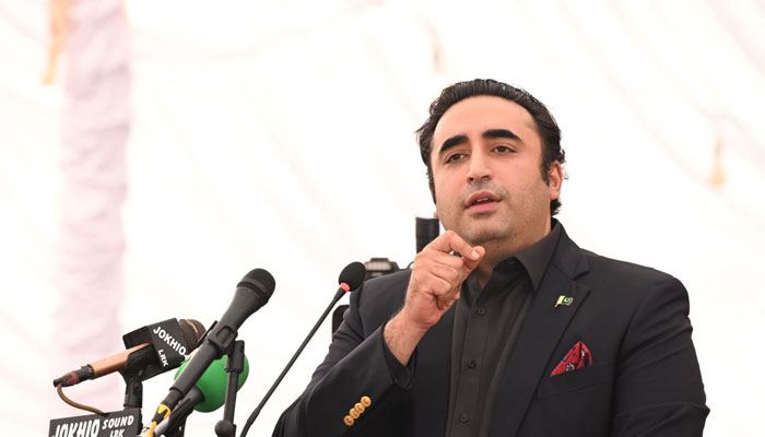 PPP Chairman Bilawal Bhutto-Zardari speaks during a political rally in Naudero, Sindh on January 16, 2023. — X/@BBhuttoZardari