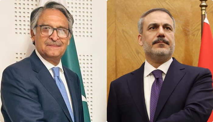 Caretaker Foreign Minister Jalil Abbas Jilani (L) and Minister of Foreign Affairs of Turkiye Hakan Fidan (R). —Facebook/ Ministry of Foreign Affairs Islamabad/ Türkiye Ministry of Foreign Affairs/ File