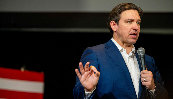 Republican presidential candidate, Florida Gov. Ron DeSantis speaks to supporters during a campaign rally at the Courtyard by Marriott Nashua on January 19, 2024 in Nashua, New Hampshire. — AFP