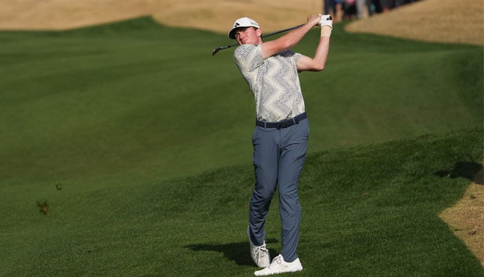 Nick Dunlap plays his shot on the ninth hole during the final round of The American Express golf tournament at PGA West Stadium Course in La Quinta, California, US, on January 21, 2024. — Reuters