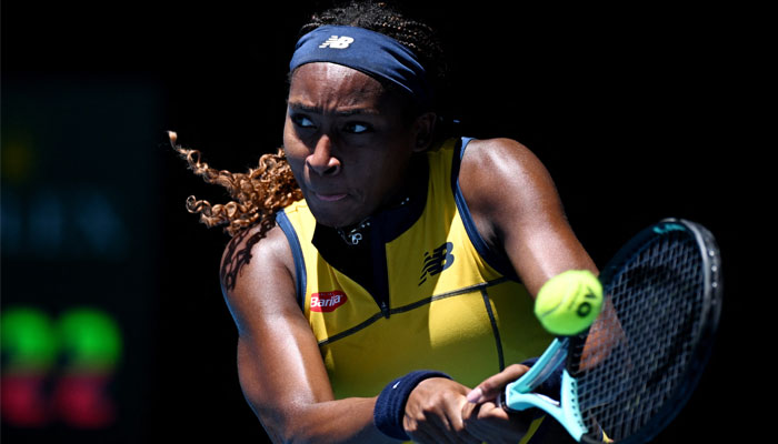 Coco Gauff of the US in action during her Australian Open quarterfinal match against Ukraines Marta Kostyuk at Melbourne Park, Melbourne, Australia on January 23, 2024. — Reuters