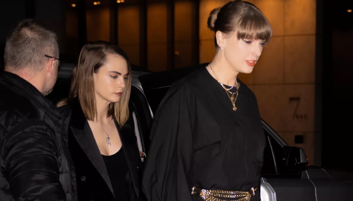 Taylor Swift enjoys girls night with Cara Delevingne, Brittany Mahomes