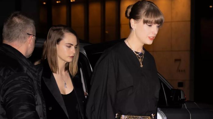 Taylor Swift enjoys girls night with Cara Delevingne, Brittany Mahomes ...