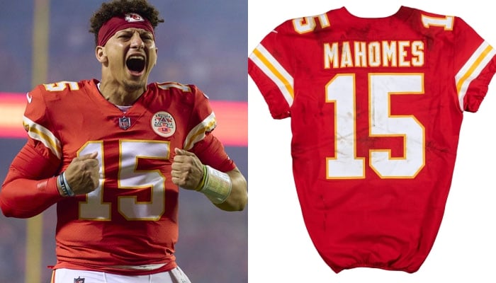 Mahomes game clearance worn jersey