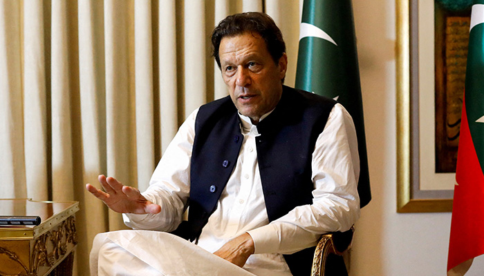 PTI founder Imran Khan speaks during an interview in Lahore on March 17, 2023. — Reuters