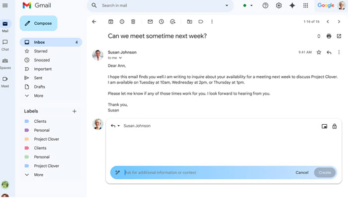 A screenshot of Googles Gemini AI assistant operating within Gmail. — Google/File