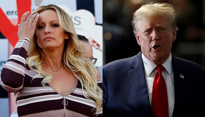 Stormy Daniels (left) and Donal J Trump (right) in these undated photos.—Reuters/file