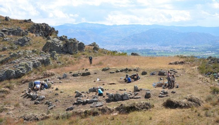 Excavations of the stone circle at Callacpuma.  — Jason Toohey/Science Advances