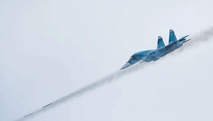 A Russian Sukhoi Su-34 fighter bomber over Russia.—Reuters