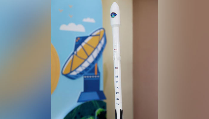 A model of SpaceX’s Falcon 9 rocket is pictured at the office of Pasifik Satelit Nusantara, an Indonesia’s satellite-based telecommunication firm, in Jakarta, Indonesia, January 15, 2024. — Reuters